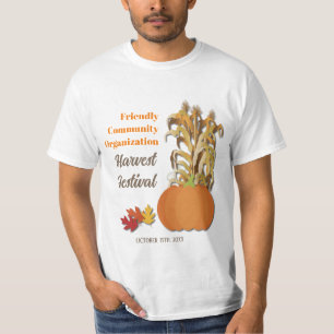 Harvest Pumpkin Corn Stalks Autumn Fall T-Shirt