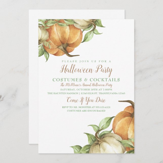 Harvest Pumpkin Invitation (Front/Back)