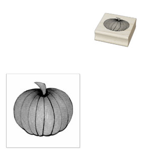 Harvest Pumpkin Patch Thanksgiving Fall Autumn  Rubber Stamp