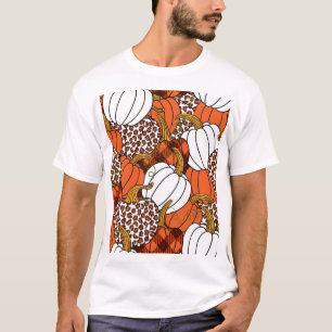 Harvest Pumpkin Patchwork Vintage Pattern T-Shirt