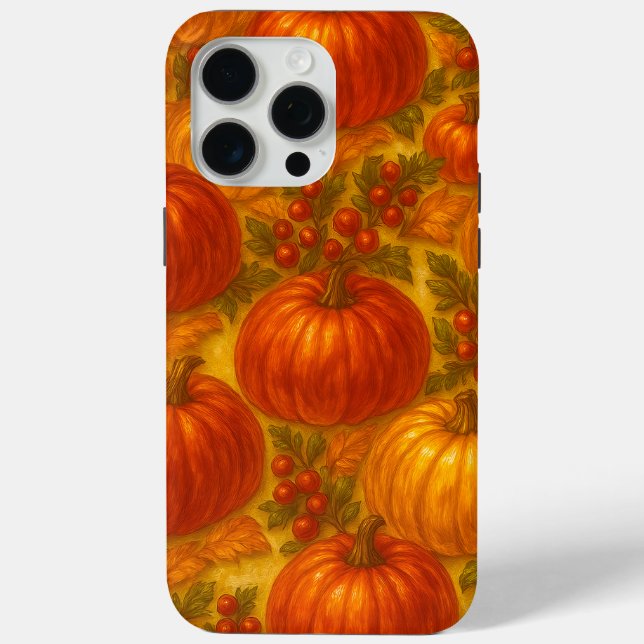 Harvest Pumpkin Pattern – Fall Thanksgiving Case-Mate iPhone Case (Back)