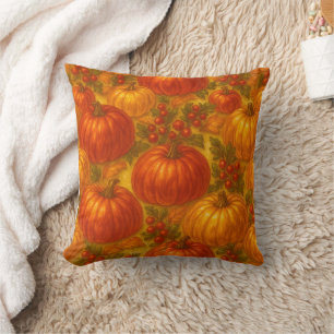 Harvest Pumpkin Pattern – Fall Thanksgiving Cushion