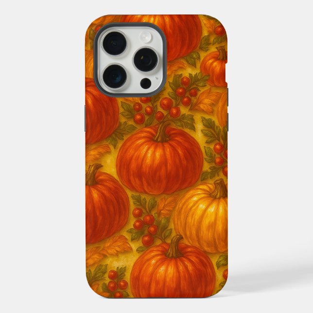 Harvest Pumpkin Pattern – Fall Thanksgiving iPhone Case (Back)