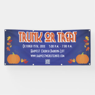 Harvest Pumpkin QR Code Trunk or Treat Banner