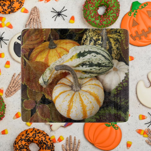 Harvest Pumpkins and Squash Still Life Photo Cutting Board (In Situ Halloween)