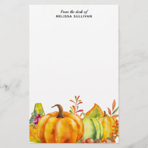 Harvest Pumpkins, Leaves and Foliage Stationery
