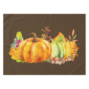 Harvest Pumpkins, Leaves and Foliage Tablecloth