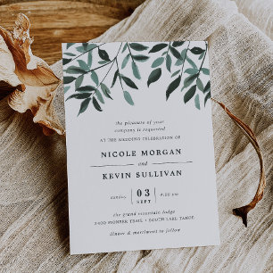 Harvest Sage   Watercolor Wedding Invitation