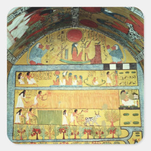 Harvest Scene on the East Wall Square Sticker