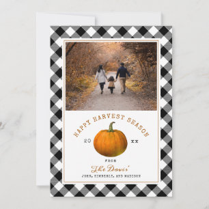 Harvest Season Pumpkin Thanksgiving Plaid Photo