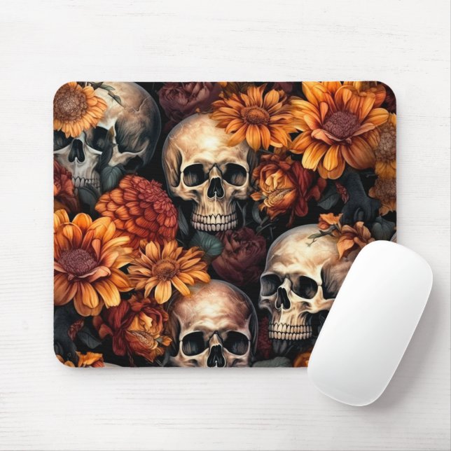 Harvest Skulls Mouse Pad (With Mouse)