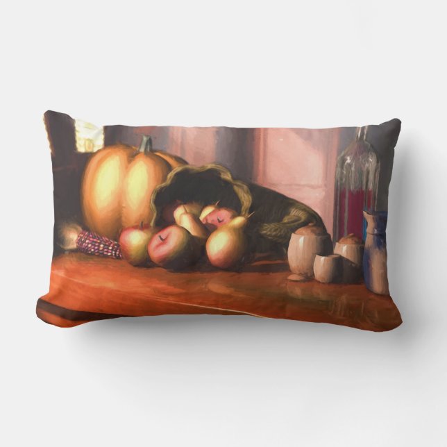 Harvest Still Life Lumbar Pillow (Front)