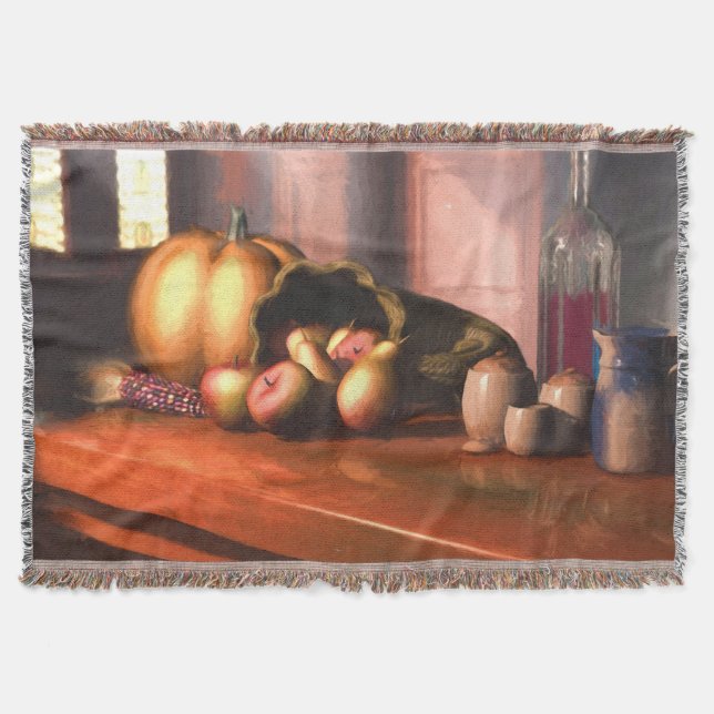 Harvest Still Life Throw Blanket (Front)