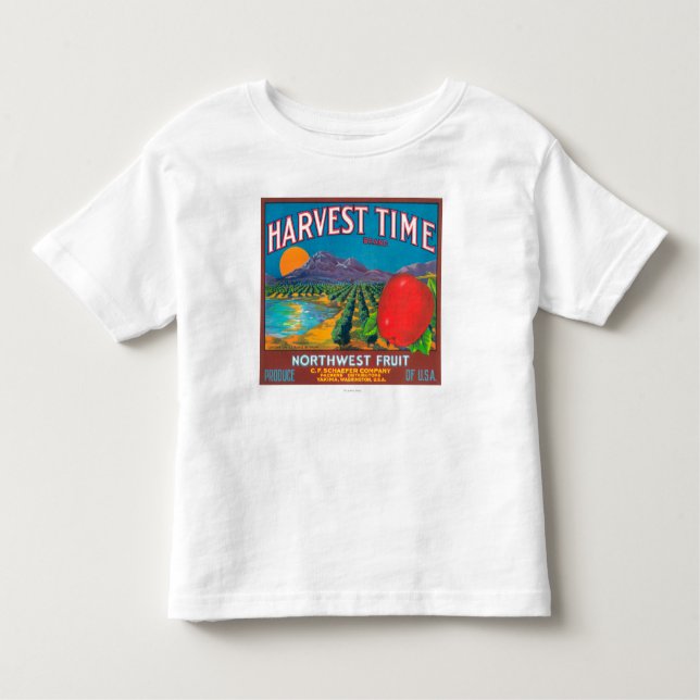 Harvest Time Apple Label - Yakima, WA Toddler T-Shirt (Front)