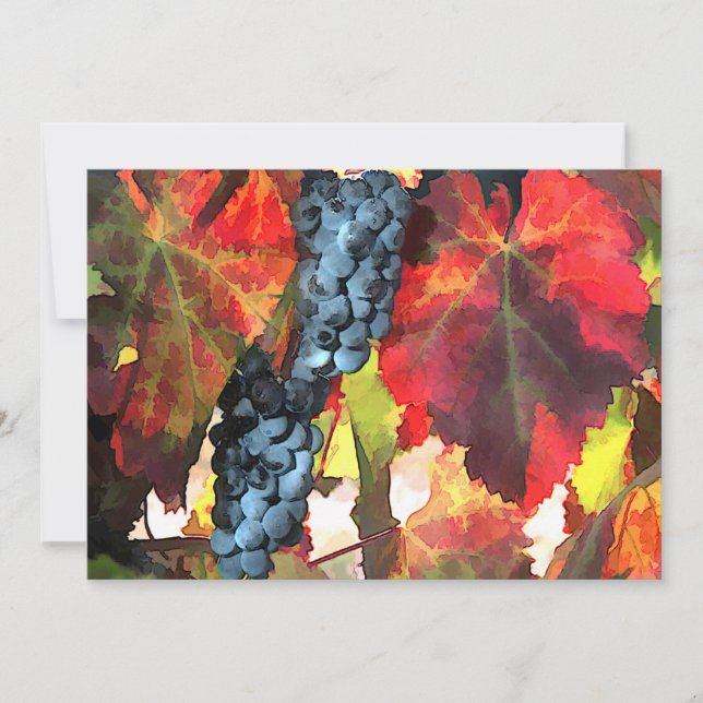 Harvest Time Grapes and Leaves Invitation (Front)