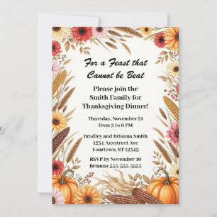 Harvest Time Thanksgiving Invitation