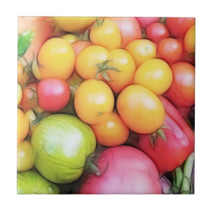 Harvest Time - Tomatoes! Ceramic Tile