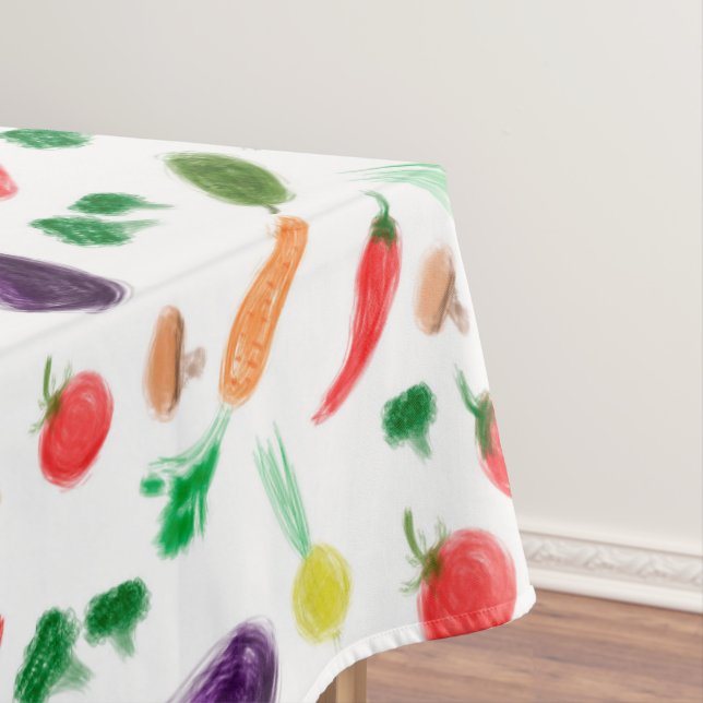 Harvest vegetables tomato pepper carrot mushroom c tablecloth (In Situ)