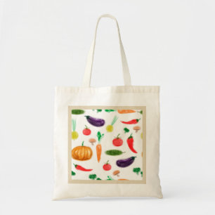 Harvest vegetables tomato pepper carrot mushroom c tote bag