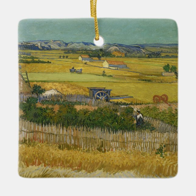harvest Vincent van Gogh Painting art canvas artwo Ceramic Ornament (Front)