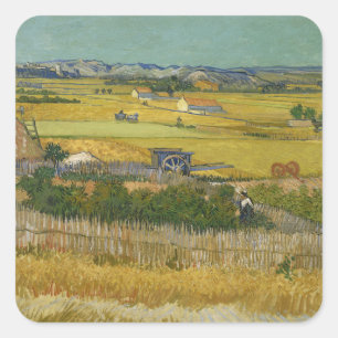 harvest Vincent van Gogh Painting art canvas artwo Square Sticker