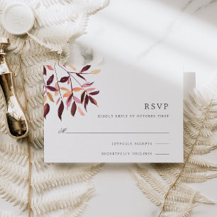 Harvest   Watercolor Foliage RSVP Card