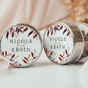 Harvest   Watercolor Foliage Wedding Classic Round Sticker