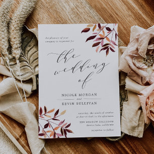 Harvest Watercolor Foliage Wedding Invitation