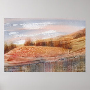 Harvest Watercolor Landscape Poster