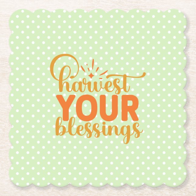 Harvest Your Blessings Paper Coaster (Front)
