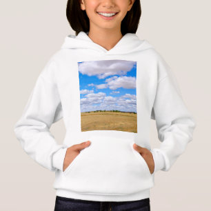 Harvested wheat fields