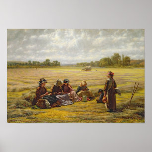 Harvesters resting in the Sun, Berkshire, 1865 Poster