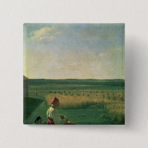 Harvesting in Summer, 1820s 15 Cm Square Badge