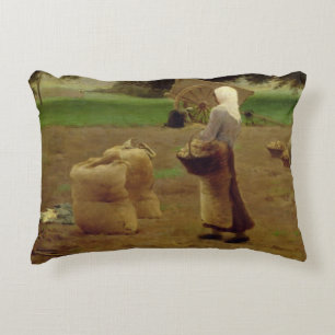 Harvesting Potatoes Decorative Cushion