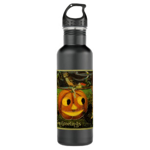 Harvesting Pumpkin for Halloween Jack-o-Lantern 710 Ml Water Bottle