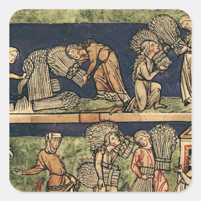 Harvesting, Rhine School Square Sticker (Front)