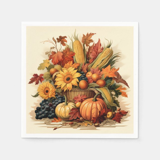 Harvest's Blessing: Bountiful Feast Napkin (Front)