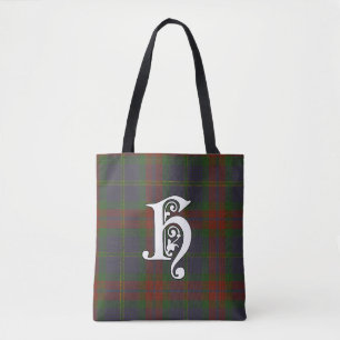 Harvey Clan Tartan Monogram Tote Bag