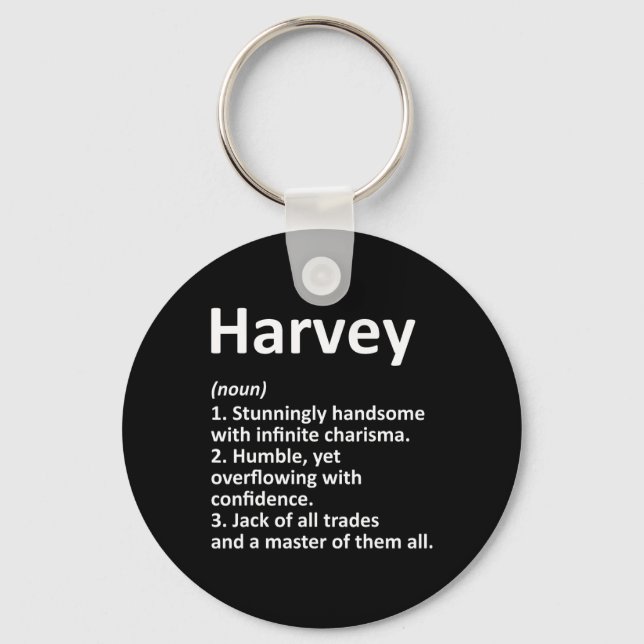 Harvey Definition Personalised Name Funny Birthday Key Ring (Front)