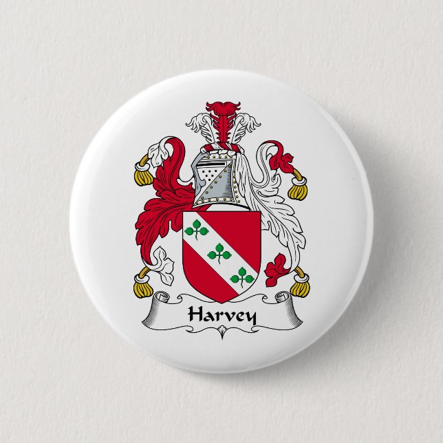 Harvey Family Crest 6 Cm Round Badge (Front)