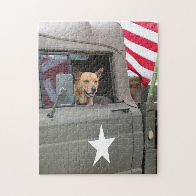 Harvey  in his Jeep Jigsaw Puzzle (Vertical)