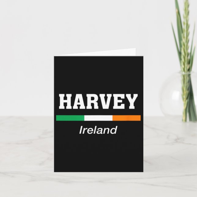 Harvey Irish Family Name St Patricks Day Ireland F Card (Front)