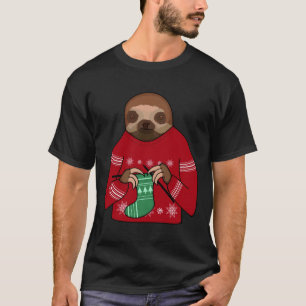 Harvey The Festive Knitting Sloth T-Shirt