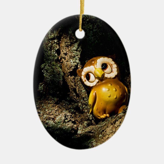 Harvey the Owl I Ceramic Tree Decoration (Front)