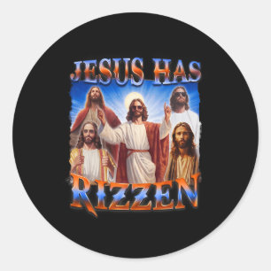 Has Rizzen Christian Men Women Bible Faith  Classic Round Sticker
