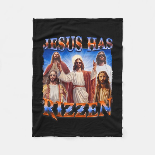 Has Rizzen Christian Men Women Bible Faith  Fleece Blanket (Front)