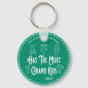 Has The Most Grand Kids Family Reunion Award Key Ring