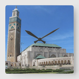 Hasan II mosque in Casablanca, Morocco Square Wall Clock