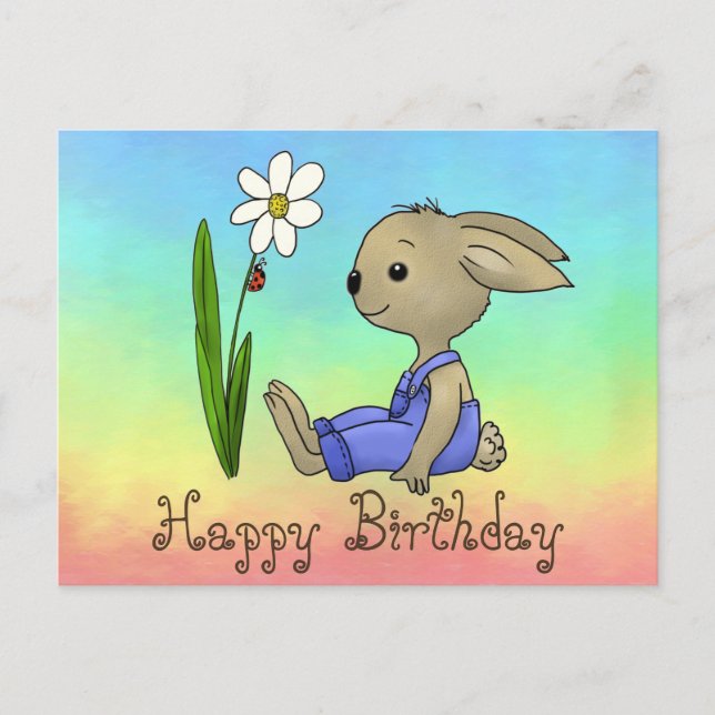 Hase and Flower Postcard (Front)