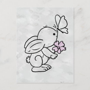 Hase mit Schmetterling Postcard
